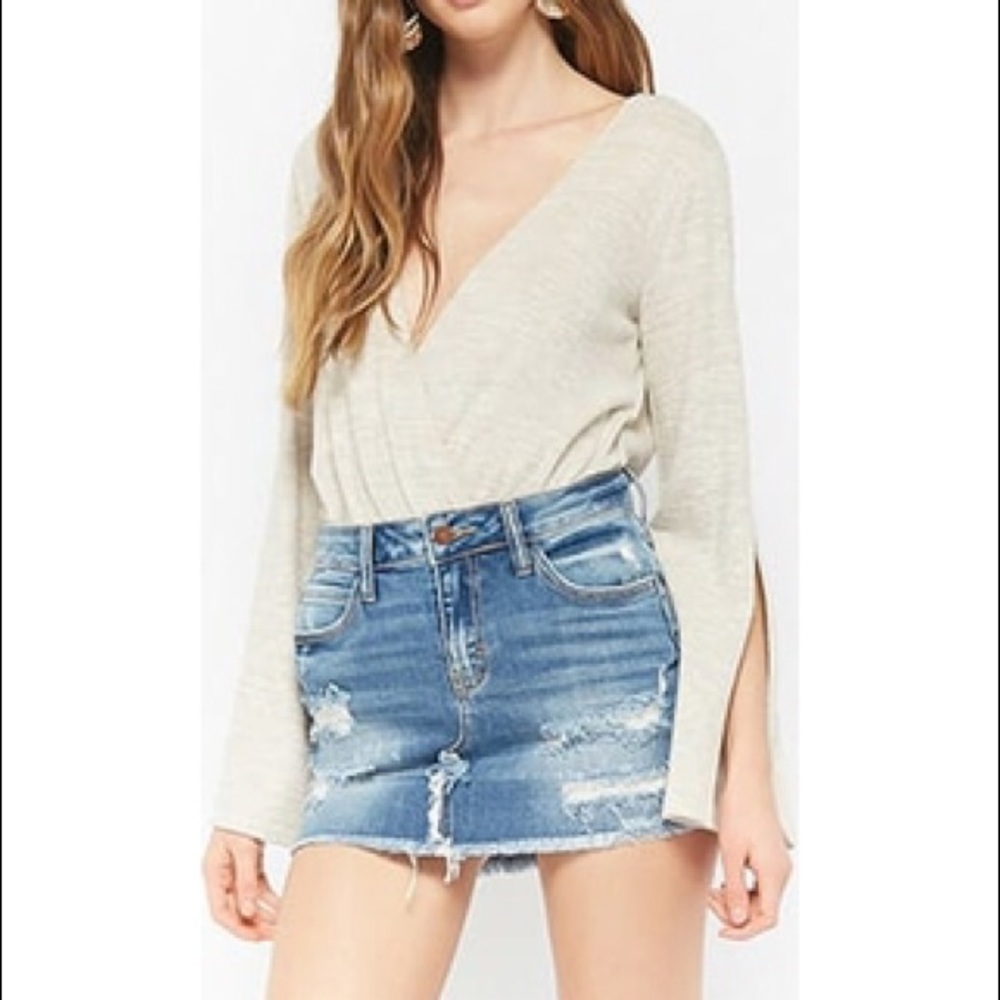 Heritage 1981 distressed jeans mini skirt 9 M
